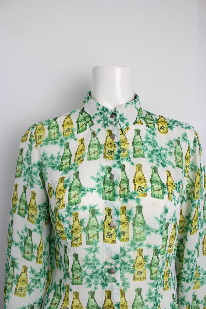 Versace Jeans Couture Green Perfume Bottle Shirt