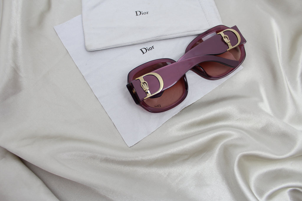 Christian Dior Purple 'Cottage' Oversized Sunglasses