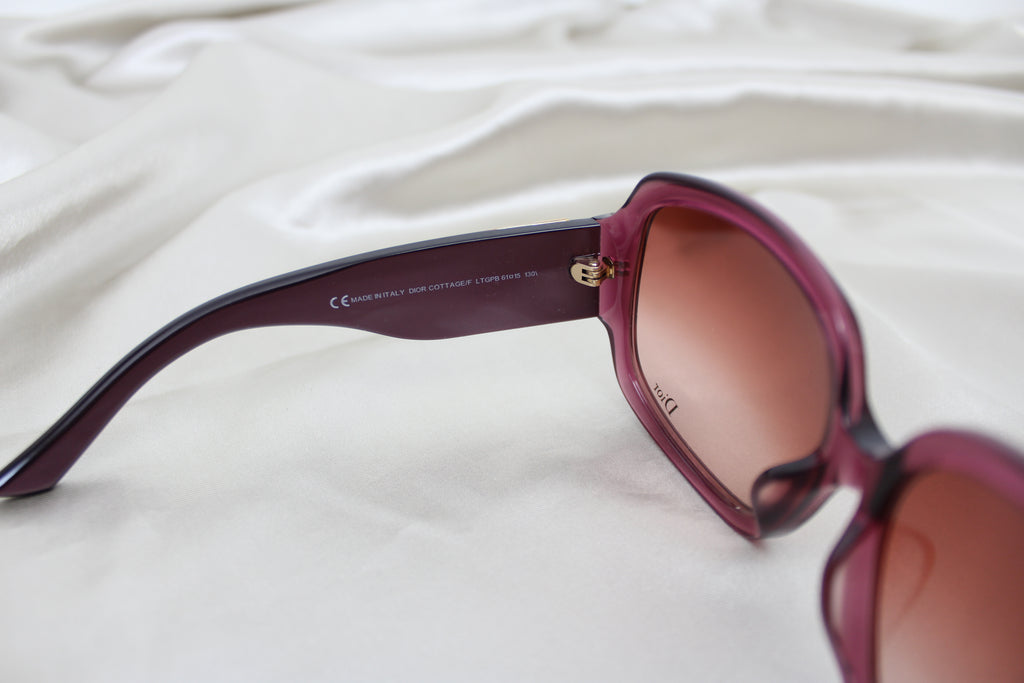 Christian Dior Purple 'Cottage' Oversized Sunglasses
