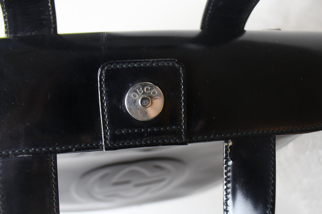 Gucci Patent Leather Logo Handbag