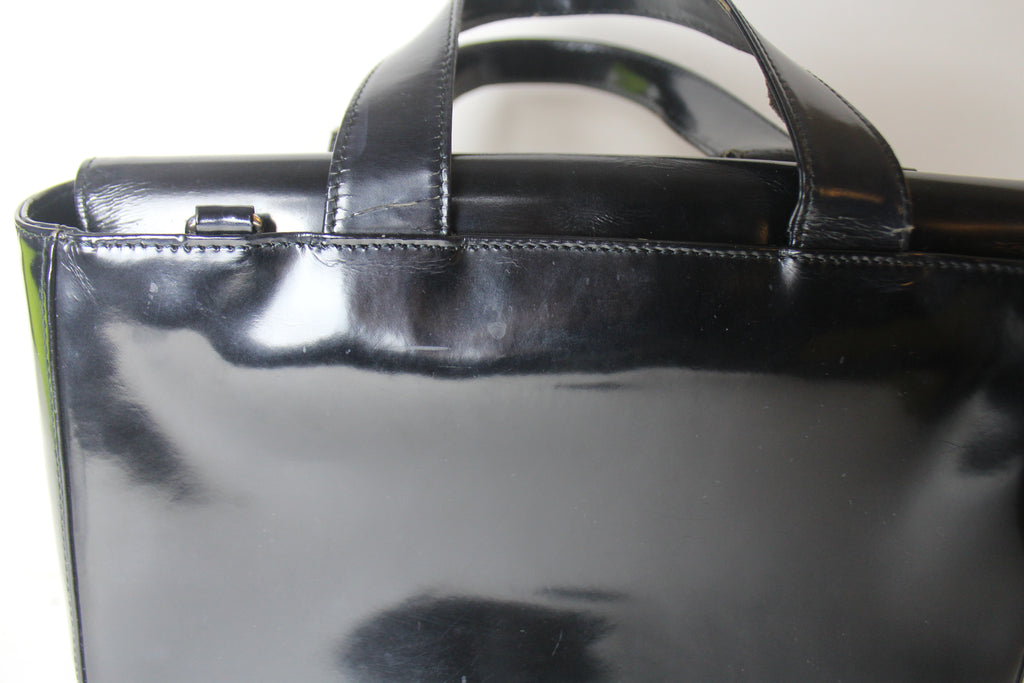 Gucci Patent Leather Logo Handbag