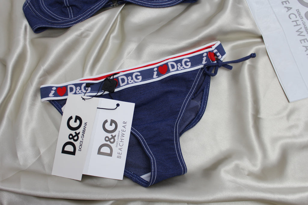 Dolce & Gabbana Denim Look Bikini NEW XS