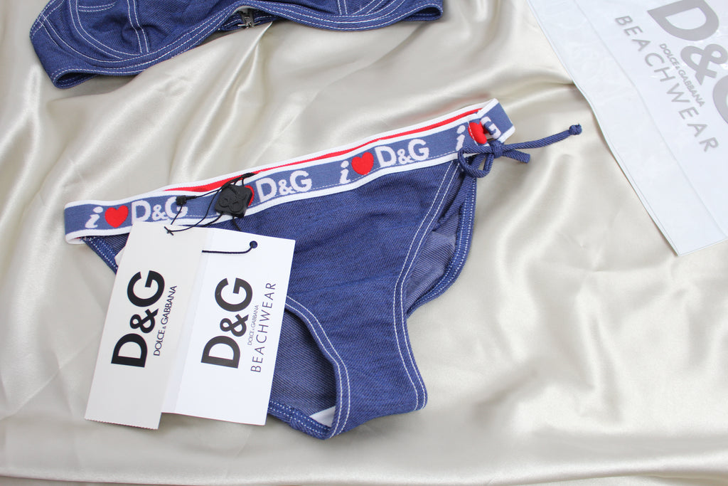 Dolce & Gabbana Denim Look Bikini NEW XS