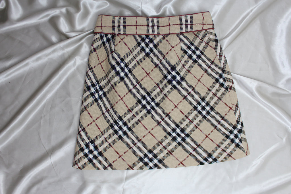 Burberry Nova Check Buckle Mini Skirt EU 36