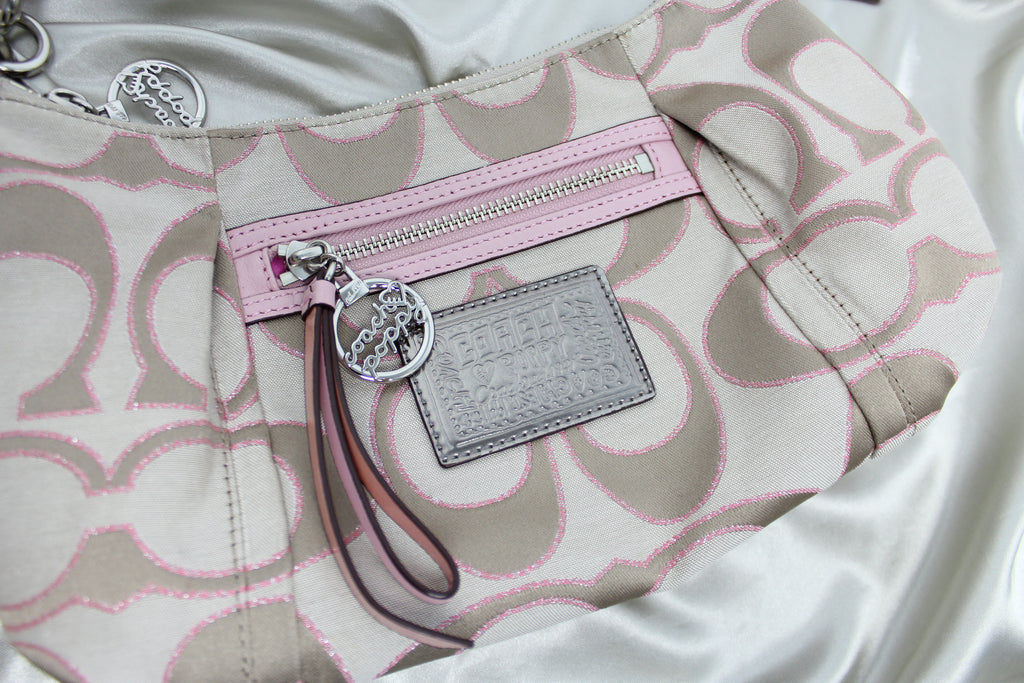 Brand New Coach Poppy Spotlight Pink Sequin Tote Shoulder Bag