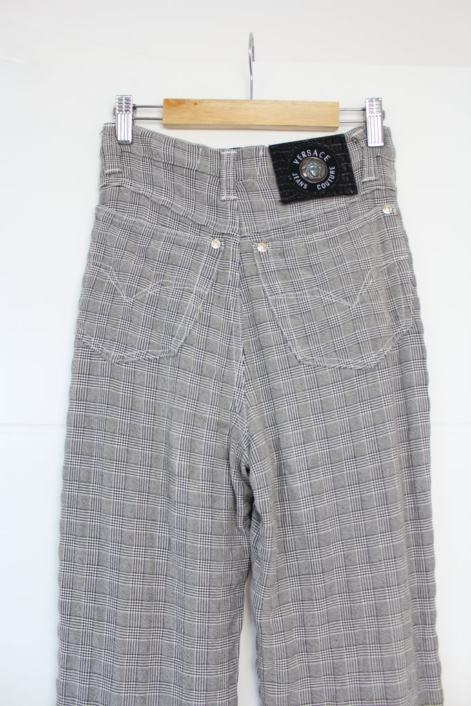 Versace Jeans Couture Black & White Check Trousers XS