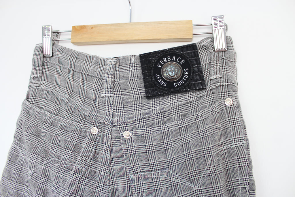 Versace Jeans Couture Black & White Check Trousers XS