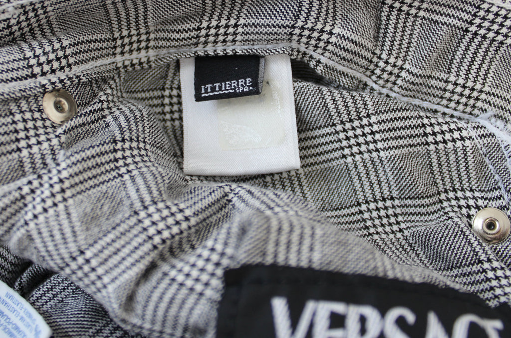 Versace Jeans Couture Black & White Check Trousers XS
