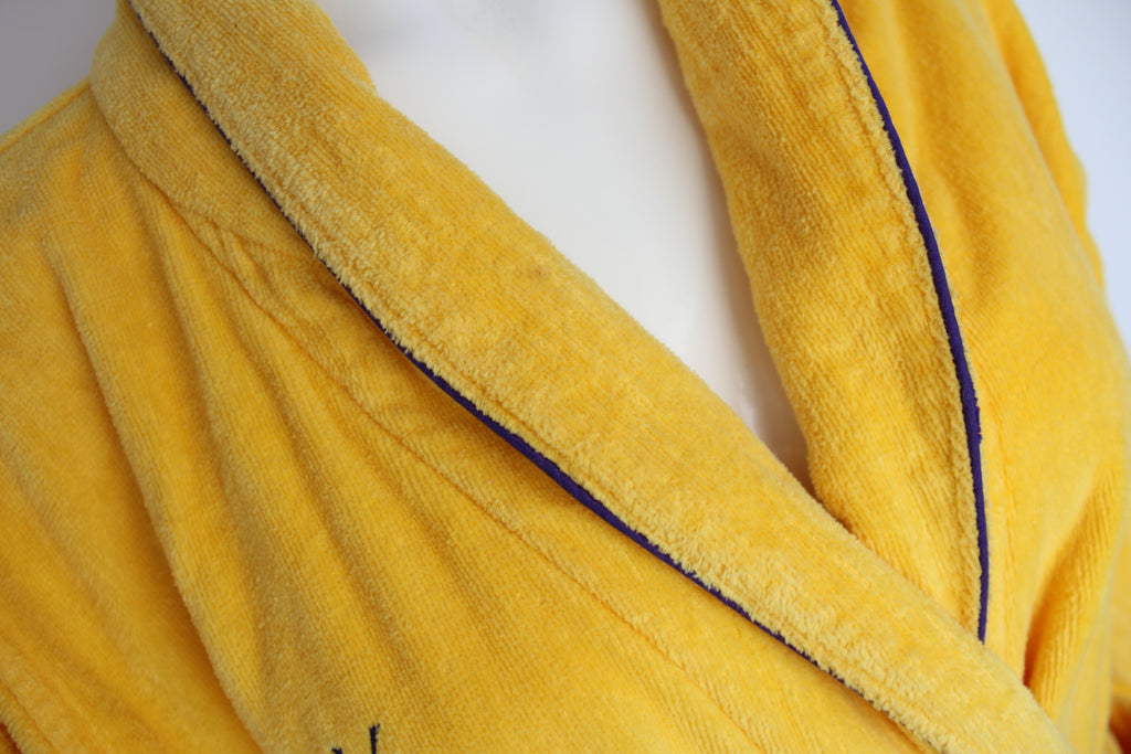 Yves Saint Laurent YSL Yellow Logo Bath Robe Medium