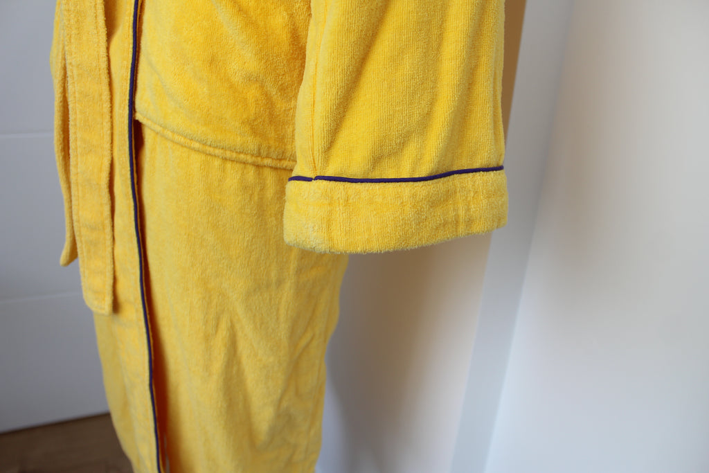 Yves Saint Laurent YSL Yellow Logo Bath Robe Medium