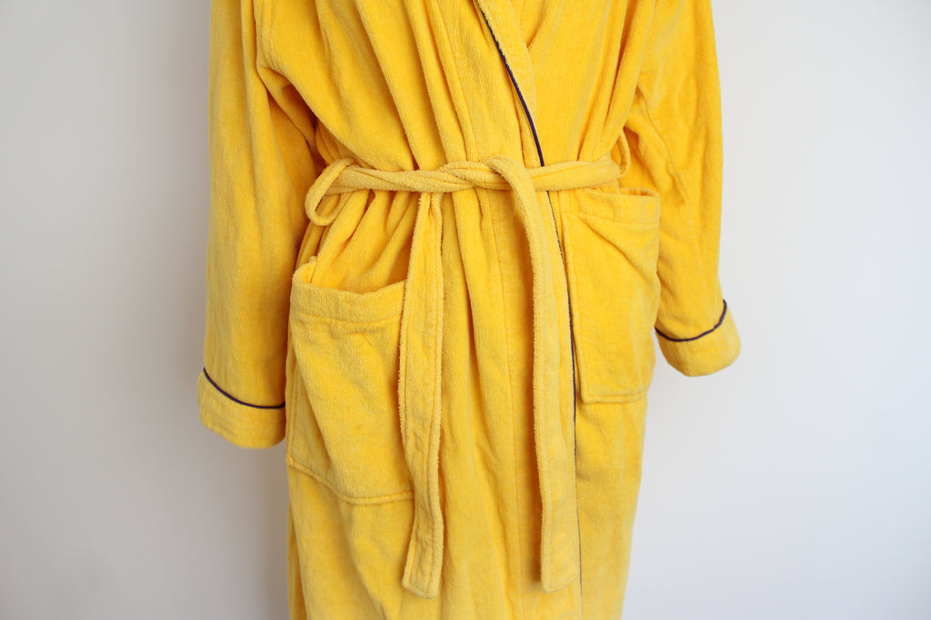 Yves Saint Laurent YSL Yellow Logo Bath Robe Medium