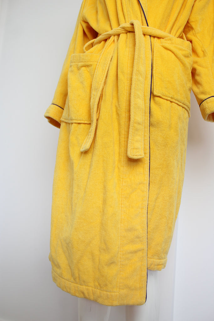 Yves Saint Laurent YSL Yellow Logo Bath Robe Medium