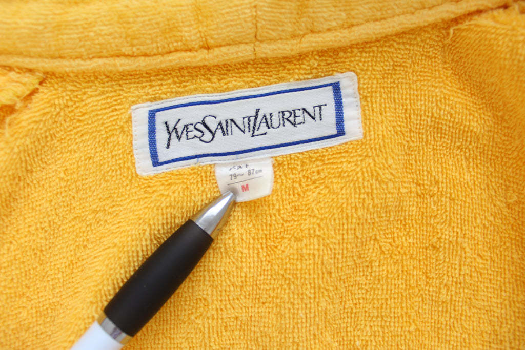 Yves Saint Laurent YSL Yellow Logo Bath Robe Medium