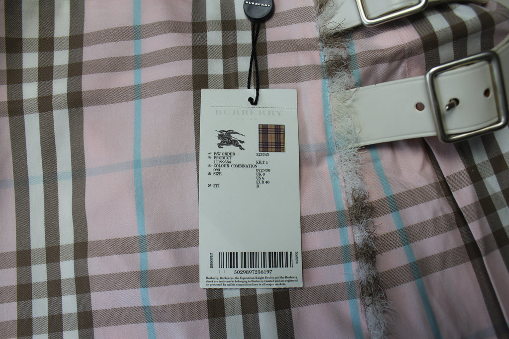 Burberry London Pink Check Wrap Skirt UK 8-10