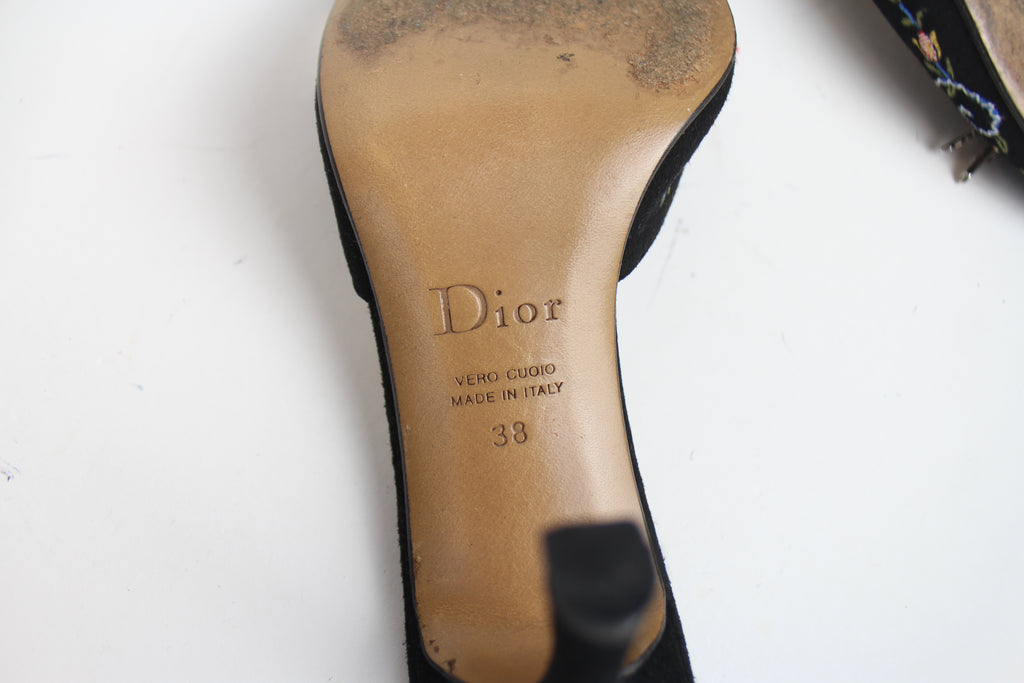 Christian Dior Floral Lock & Key Mules / Heels UK 5