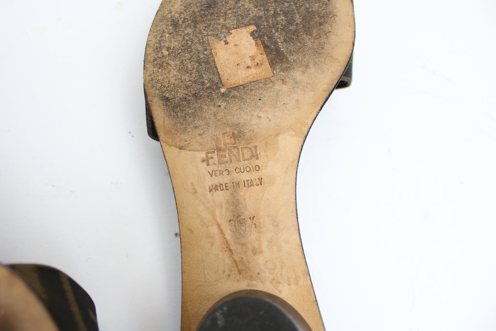 Fendi Zucca Logo Sandal Mules EU 36.5