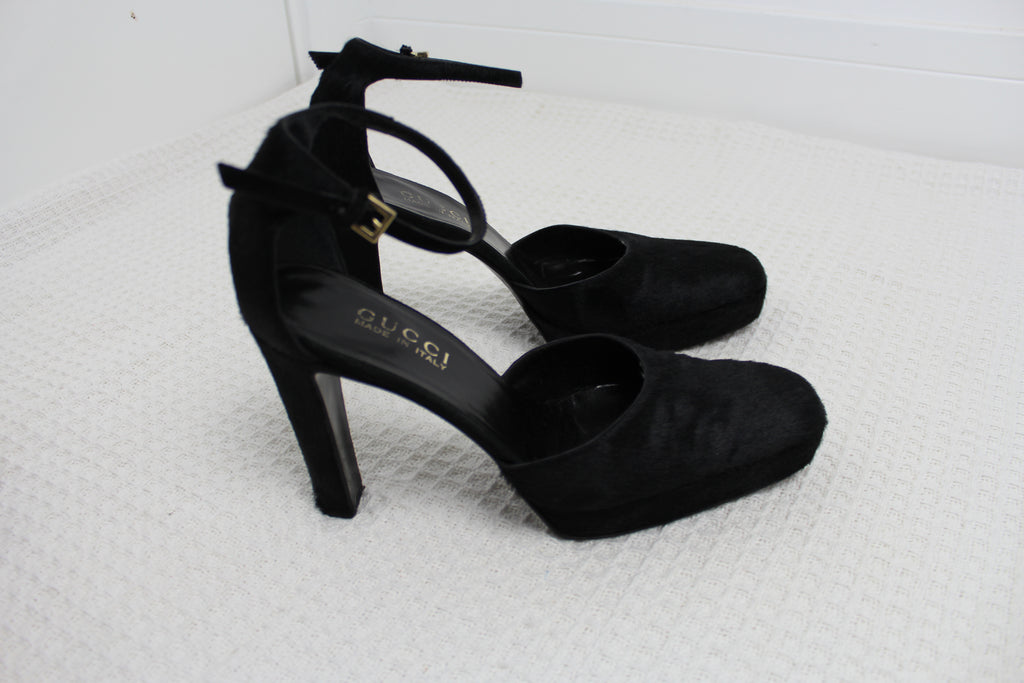 Gucci by Tom Ford Black Pony Hair Heels EU 37