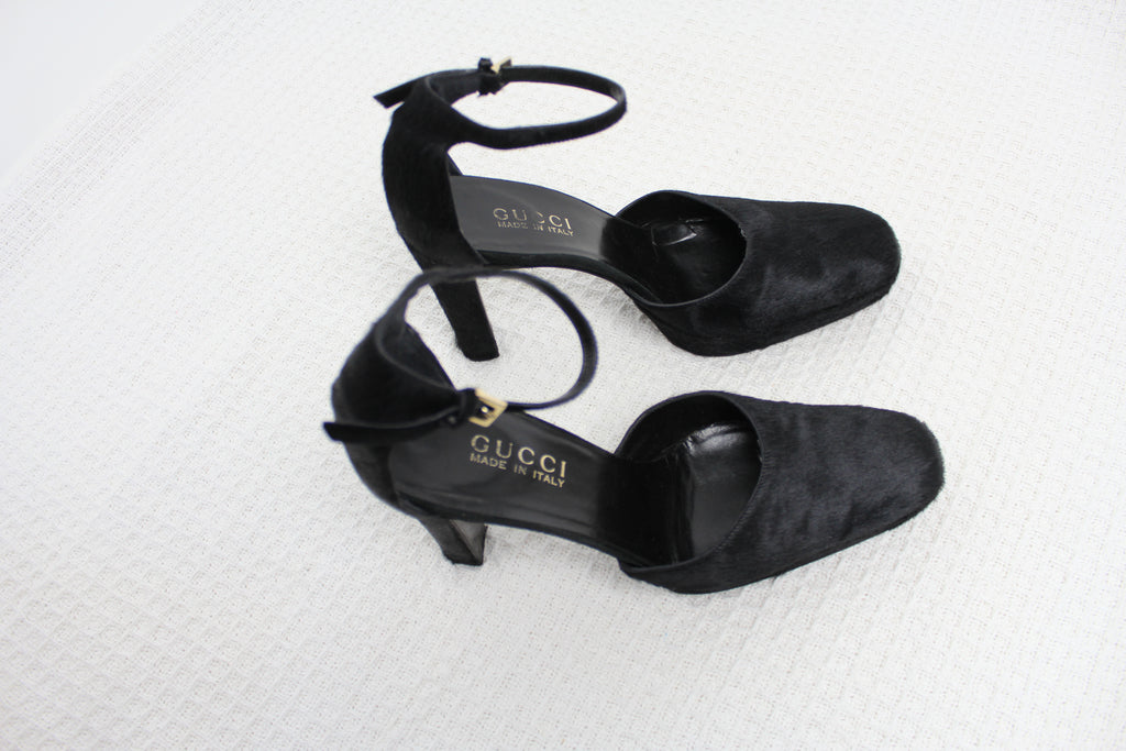 Gucci by Tom Ford Black Pony Hair Heels EU 37