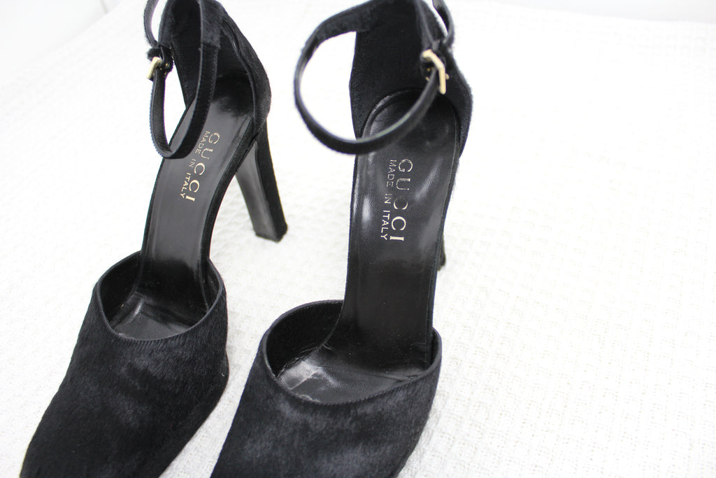 Gucci by Tom Ford Black Pony Hair Heels EU 37