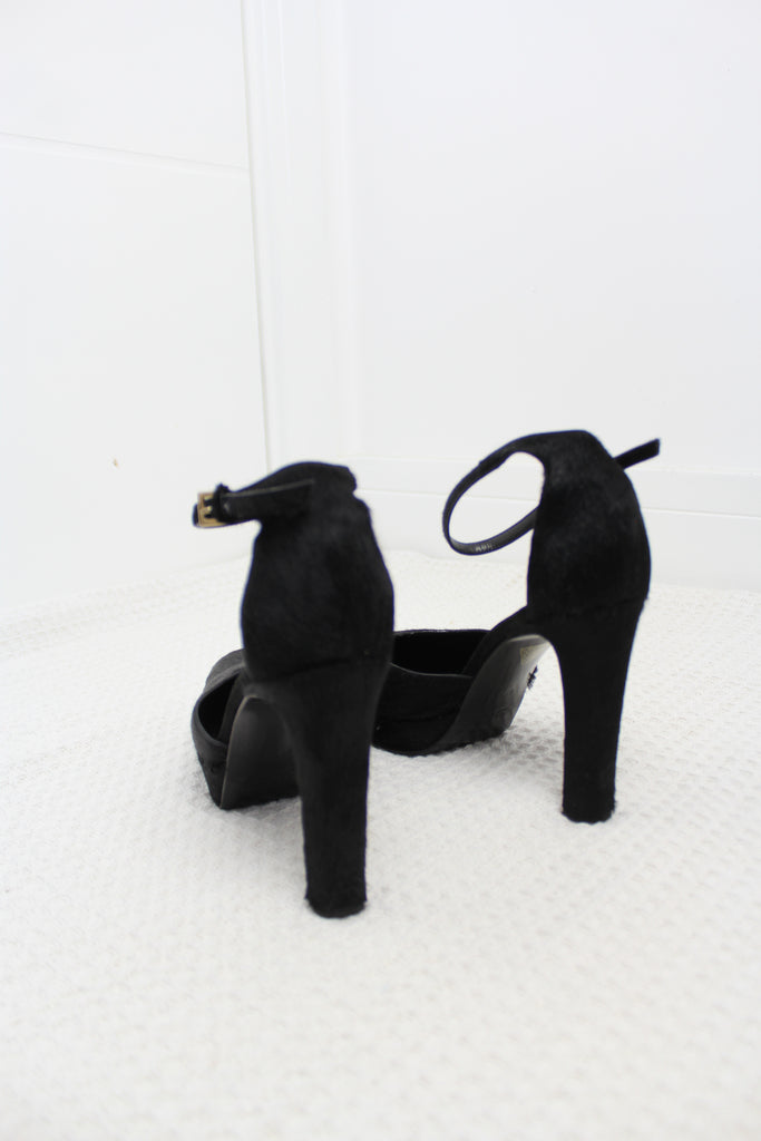 Gucci by Tom Ford Black Pony Hair Heels EU 37