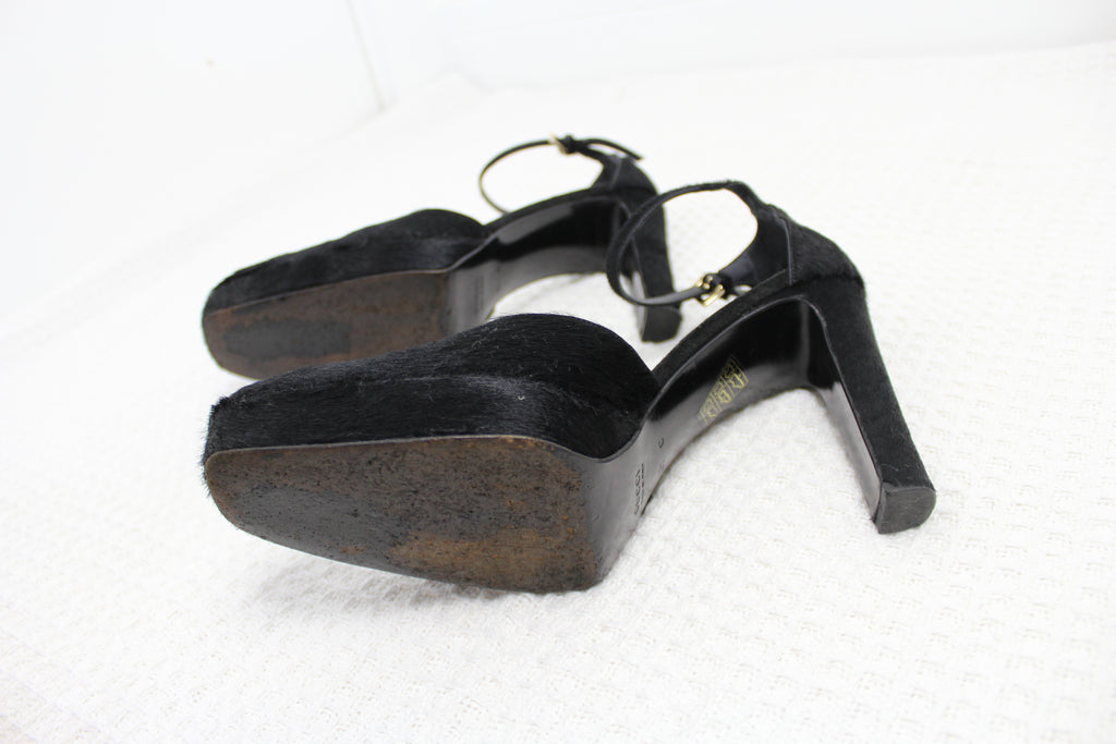 Gucci by Tom Ford Black Pony Hair Heels EU 37