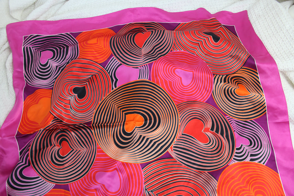 Dolce & Gabbana Retro Heart Print Silk Scarf