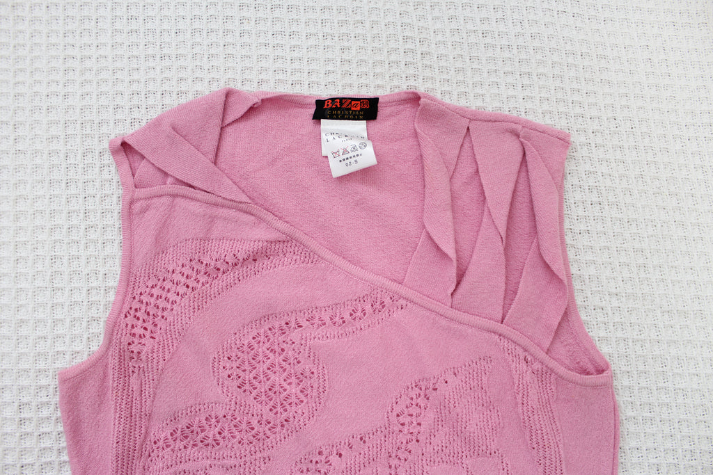 Christian Lacroix Pink Cut Out Tank Top - S
