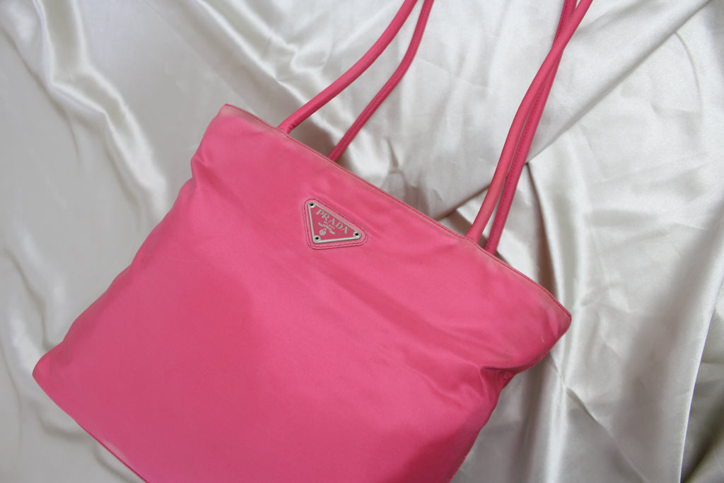 Prada Fuchsia Pink Tessuto Nylon Shopping Tote Bag 1BG291
