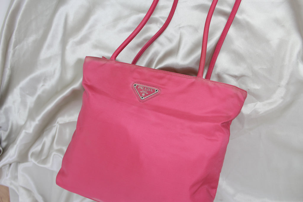 Prada Bright Pink Nylon Tessuto Tote Bag