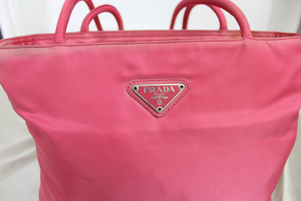 Prada Bright Pink Nylon Tessuto Tote Bag