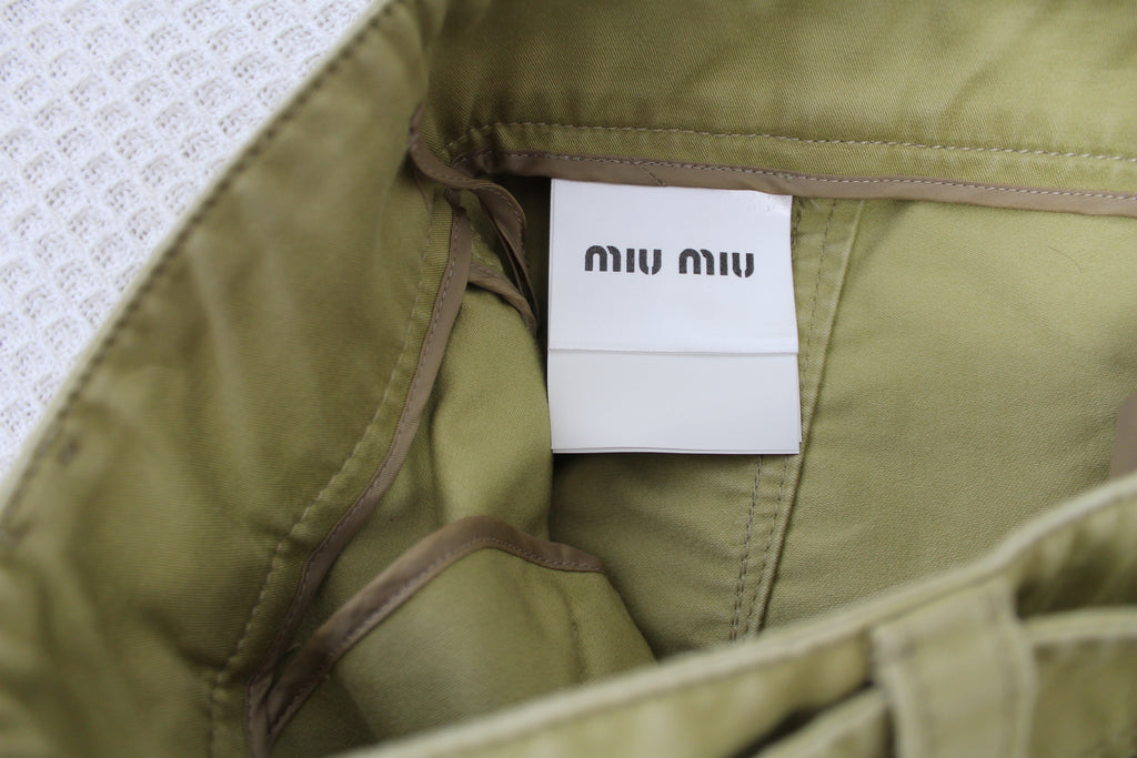 Miu Miu Khaki Green Cargo Skirt IT 40