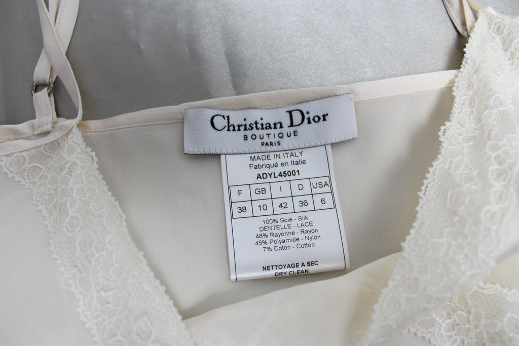 Christian Dior Silk & Lace Cami Top UK 8-10