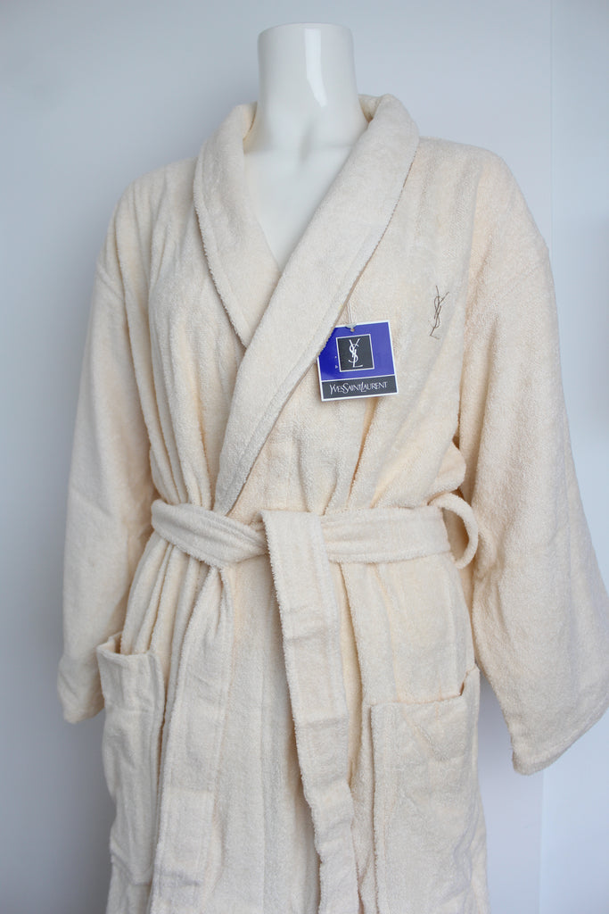 YSL Logo Cream Robe NEW - Large