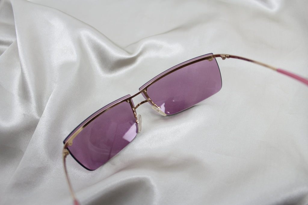 Gucci GG 2653/S Purple and Gold Rimless Sunglasses