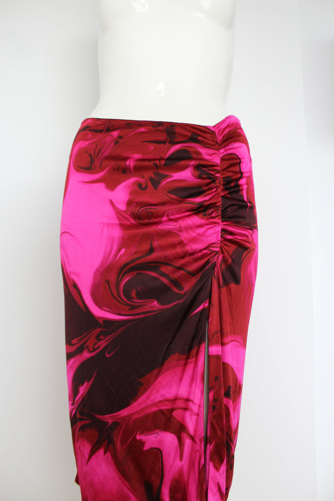 Gucci by Tom Ford SS01 Pink Ruched Skirt 40