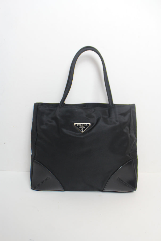 Prada Vintage Tessuto Quilted Nylon Tote Bag,Black | ShopShops
