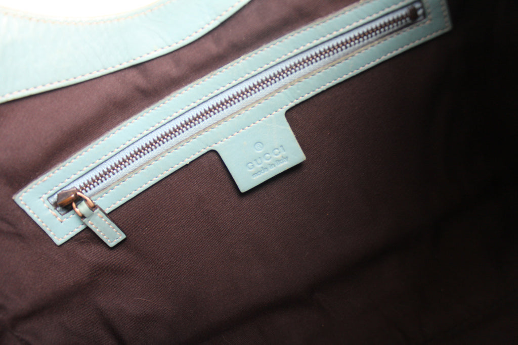 Gucci 'Jackie O' Turquoise Leather Hobo Bag