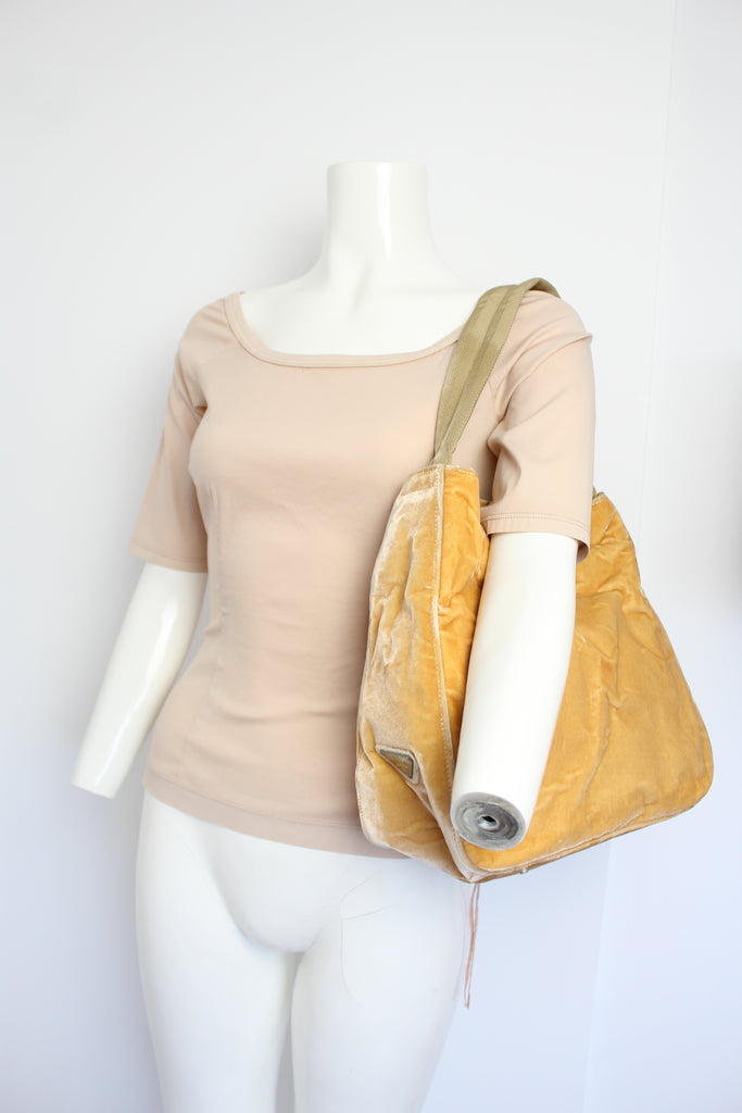 Prada Yellow Velvet Shoulder Bag