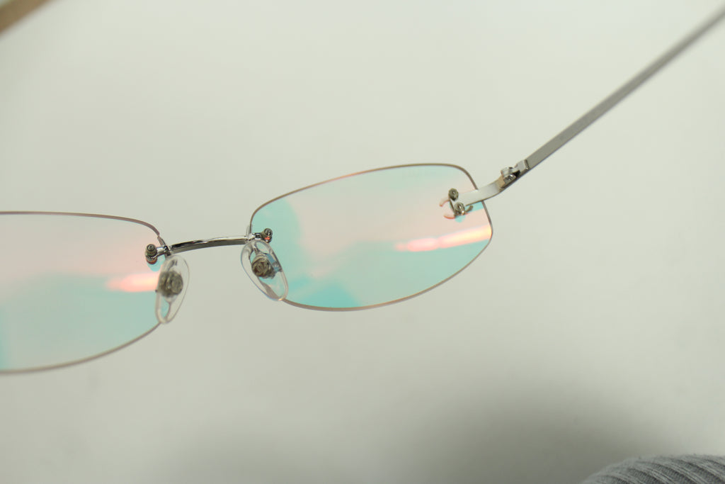 Chanel Rimless Iridescent Logo Sunglasses