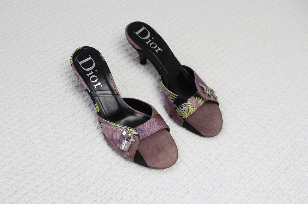 Christian Dior Padlock Purple Mule Heels EU 38