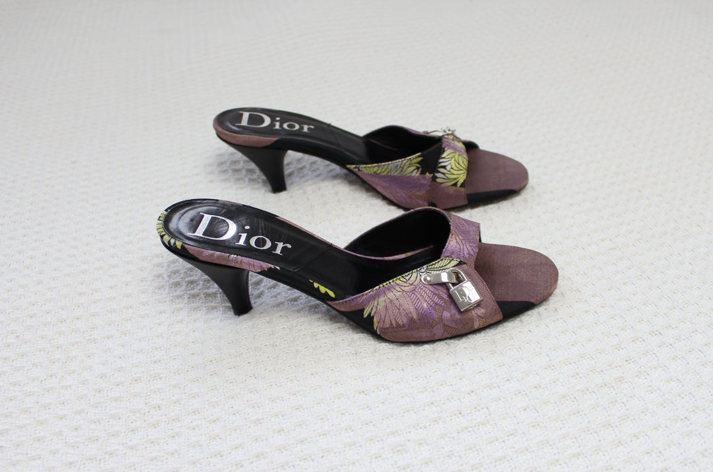 Christian Dior Padlock Purple Mule Heels EU 38