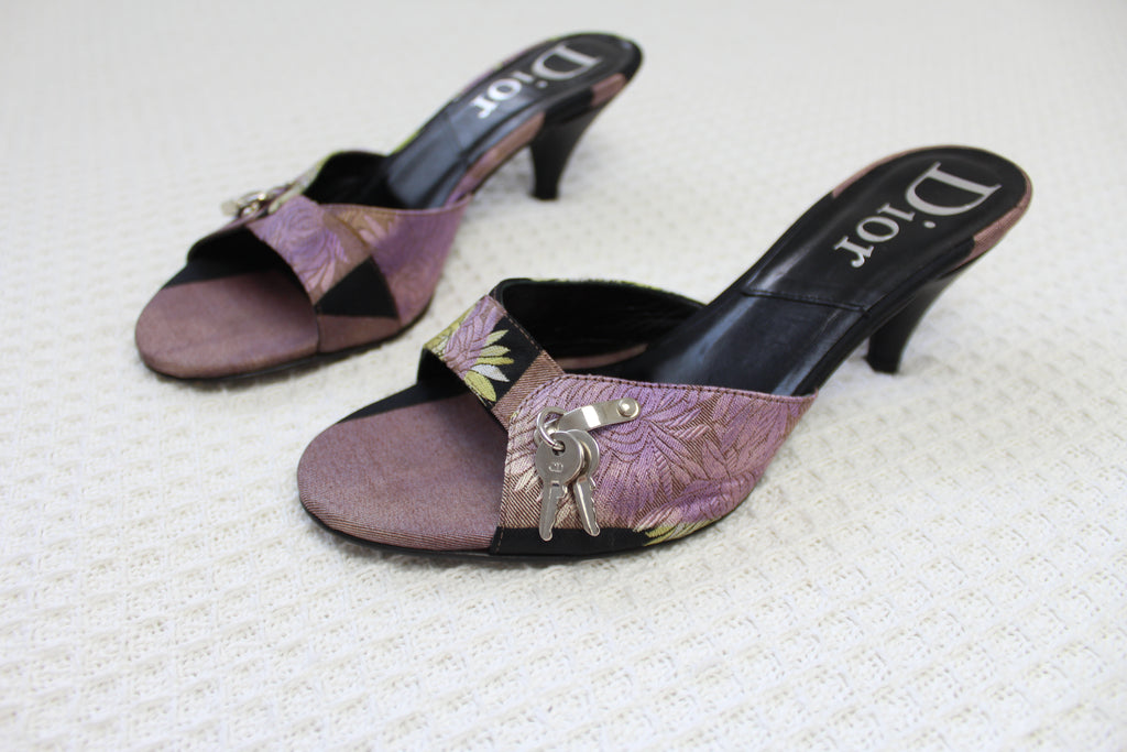 Christian Dior Padlock Purple Mule Heels EU 38