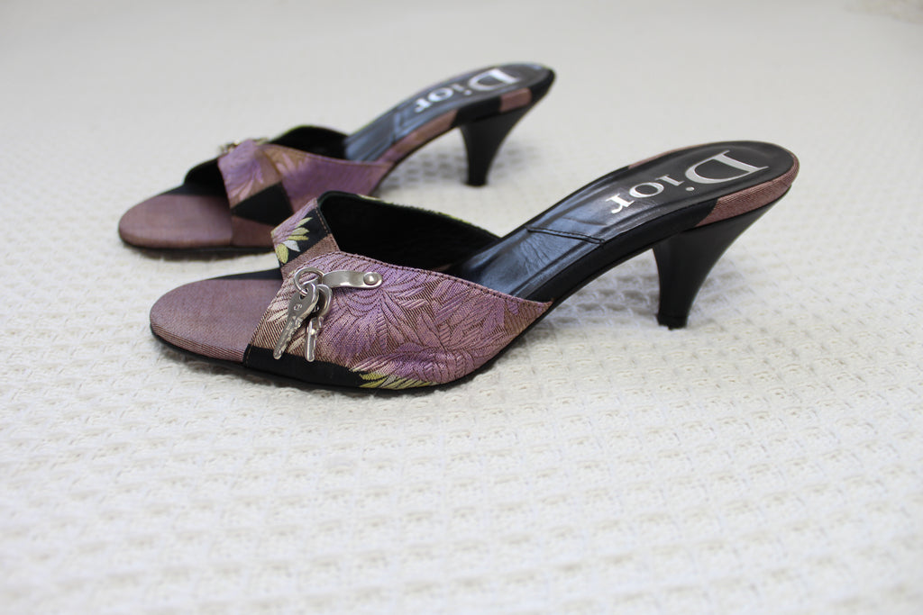 Christian Dior Padlock Purple Mule Heels EU 38