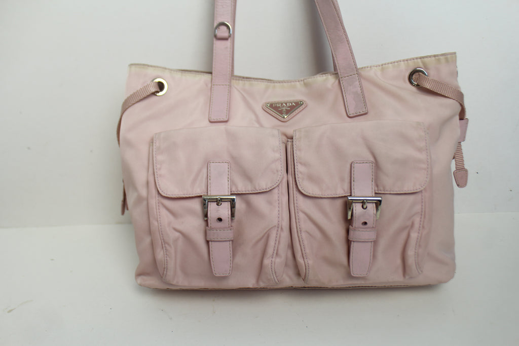 Prada Tessuto Nylon Shoulder Bag in Baby Pink