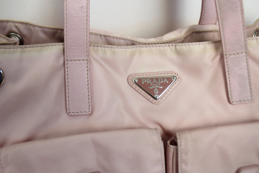 Prada Tessuto Nylon Shoulder Bag in Baby Pink