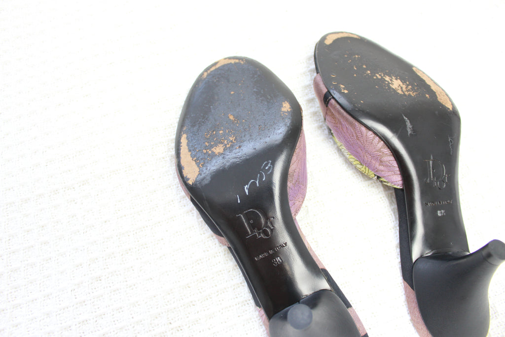 Christian Dior Padlock Purple Mule Heels EU 38