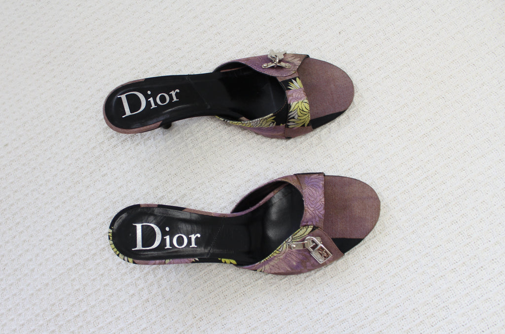 Christian Dior Padlock Purple Mule Heels EU 38