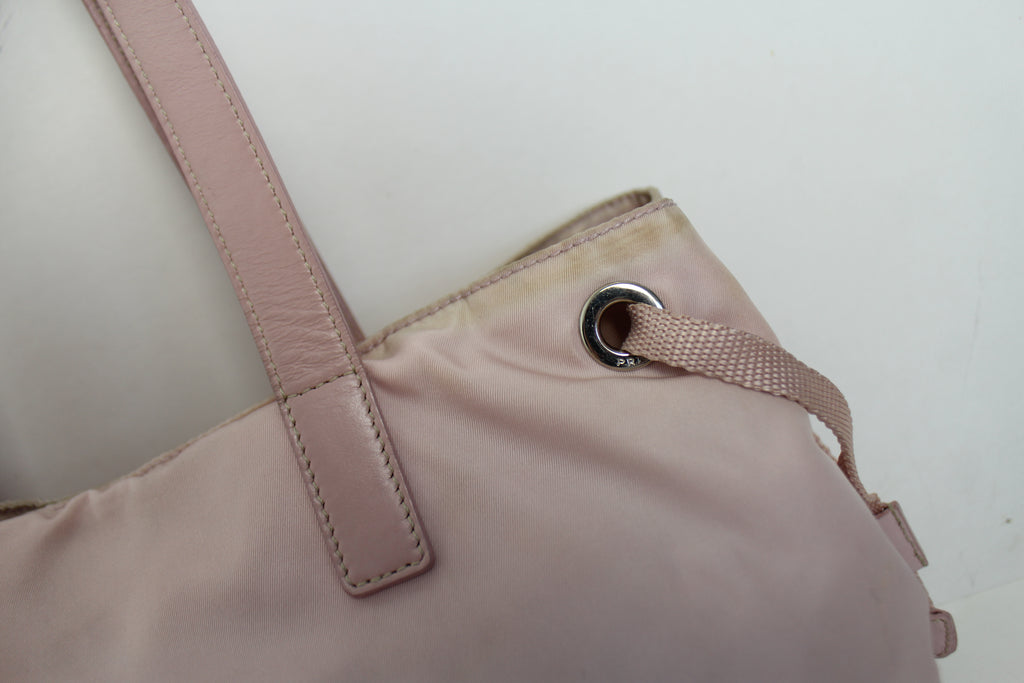 Prada Tessuto Nylon Shoulder Bag in Baby Pink