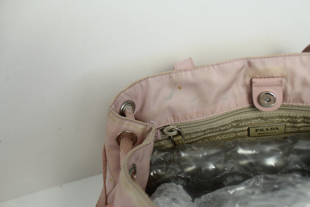 Prada Tessuto Nylon Shoulder Bag in Baby Pink