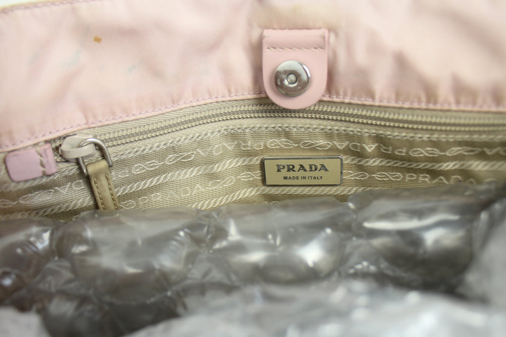 Prada Tessuto Nylon Shoulder Bag in Baby Pink